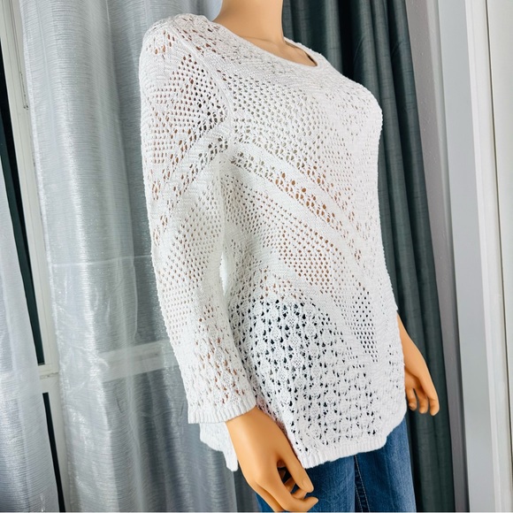 CHICOS white crochet cárdigan size L - Picture 2 of 11